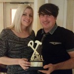 Peter and his girlfriend Janine with the award 